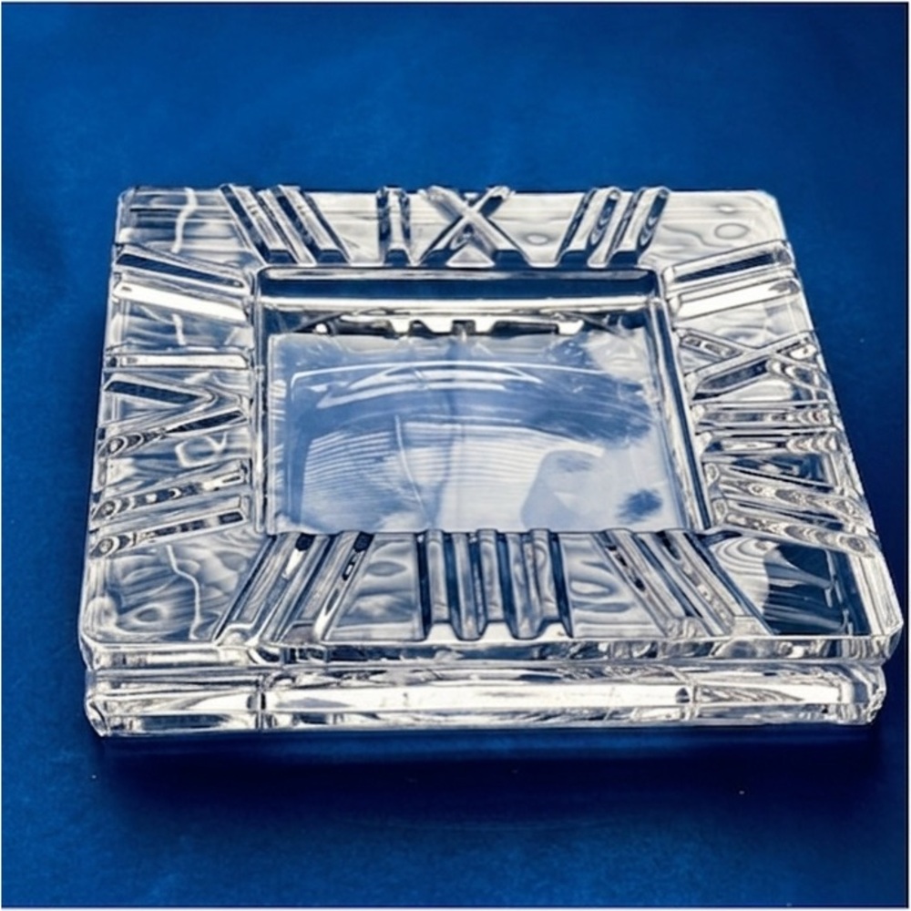 Tiffany & Co Square 8” X 8” ATLAS Roman Numeral Cigar / Ashtray. Weighs 5lbs+